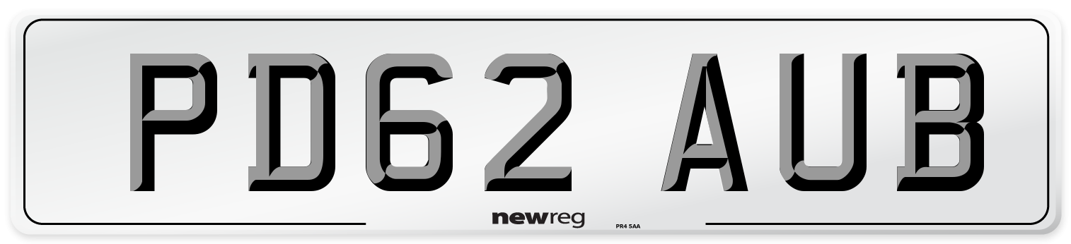 PD62 AUB Number Plate from New Reg